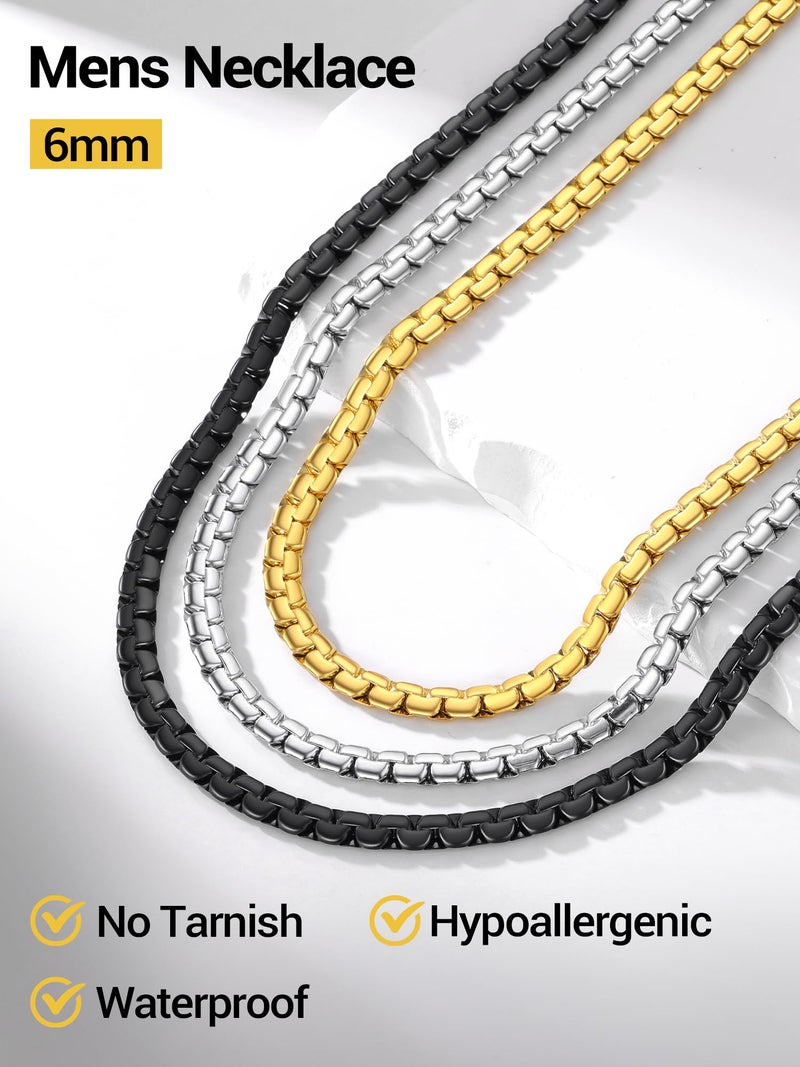 PROSTEEL Black Chain for Men Hip Hop Jewelry Flat Chain 22inch Stainless Steel Necklace - Image 3